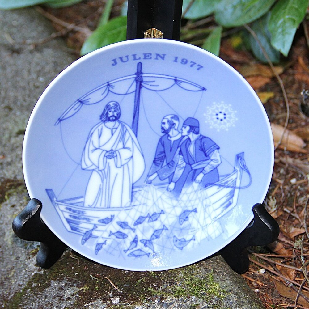 1977 Porsgrund Norway Porcelain Vintage Limited Edition Christmas Display Plate